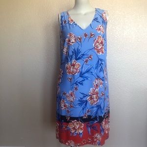 MSK Women Floral Sleeveless Dress Size 1X Blue New